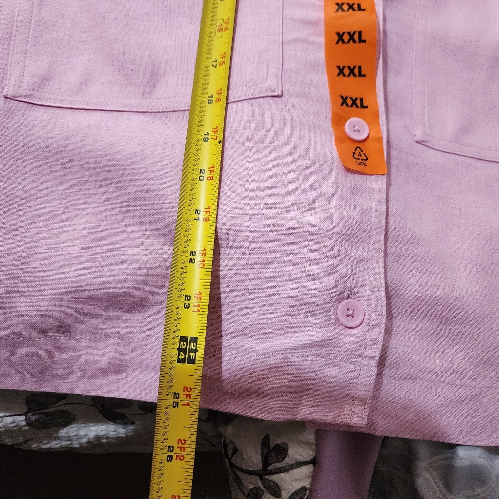 Buffalo David Bitton Light Pink Womans  Short Sleeve Shirt XXL. NWT. - Picture 6 of 6